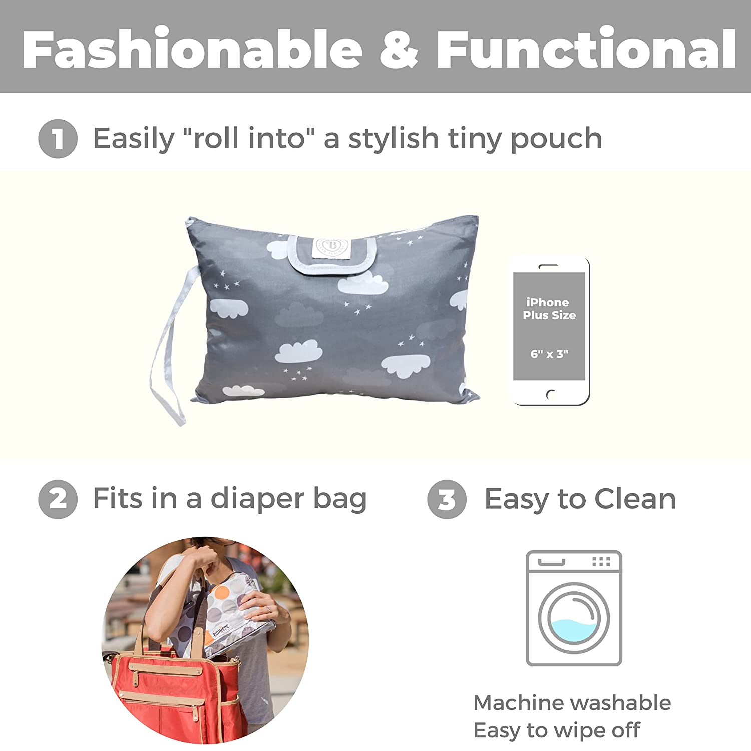 360 Germ Protection Machine Washable Universal Fit,Roll-in Style Pouch Great Gift Ideas for Mom Lumiere Baby Shopping Cart Cover for Baby and Toddler 